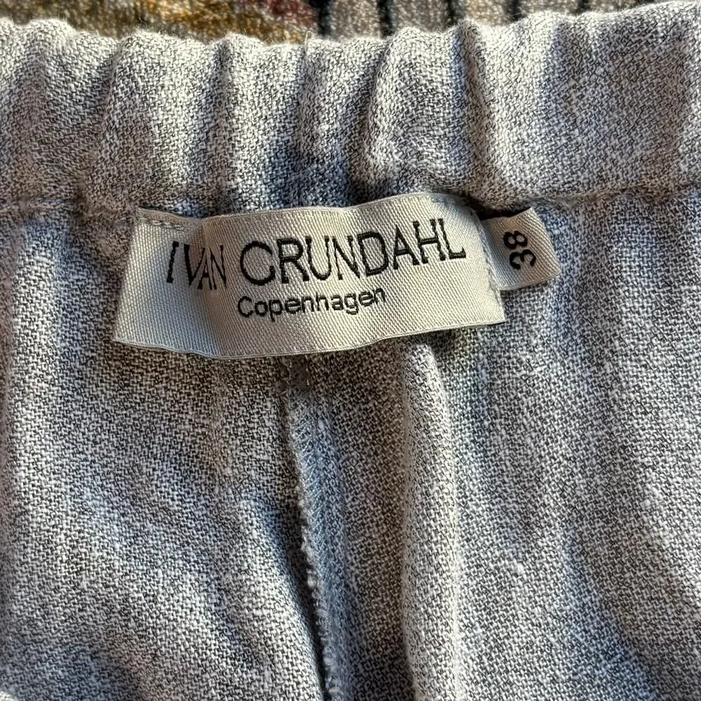 Ivan Grundahl Linen Barrel Leg Oversized Pants Artsy Comfy Loose fit Bottoms 38 - Picture 5 of 11